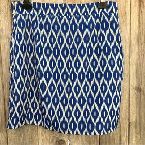 Francesca's Annabella Cobalt Blue Ikat Pencil Mini Skirt Large NWOT